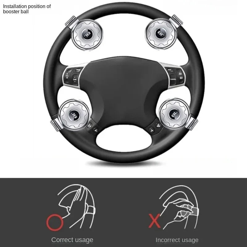 Car Steering Wheel Booster Ball Turning Spinner Knob Bearing Power Handle Rotating Universal Auto Accessories Labor Saving Kit Econic Blanks