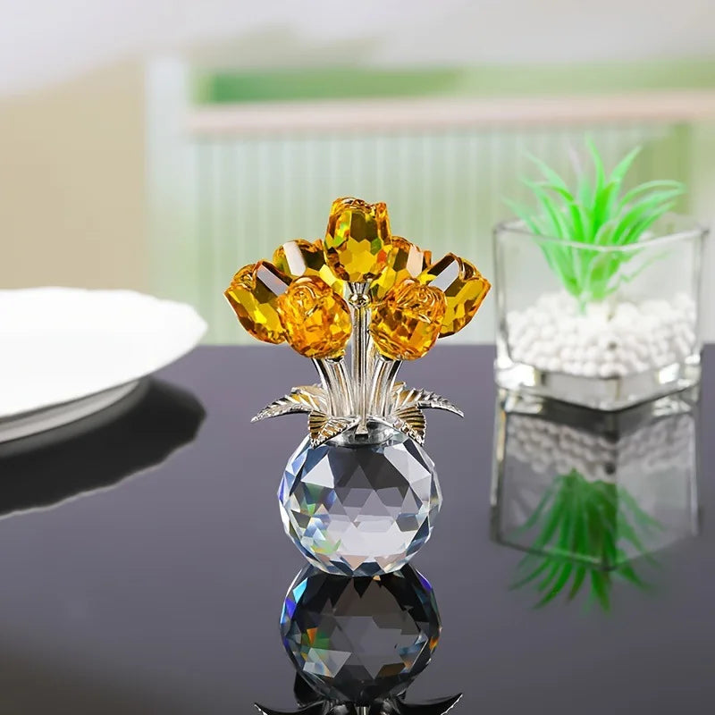 Colourful Rose Bouquet - For Anniversary, Mother's Day, Valentine's Day Crystal Rose Bouquet - Eternal Rose Decorative Gift Quick Pick Grocers