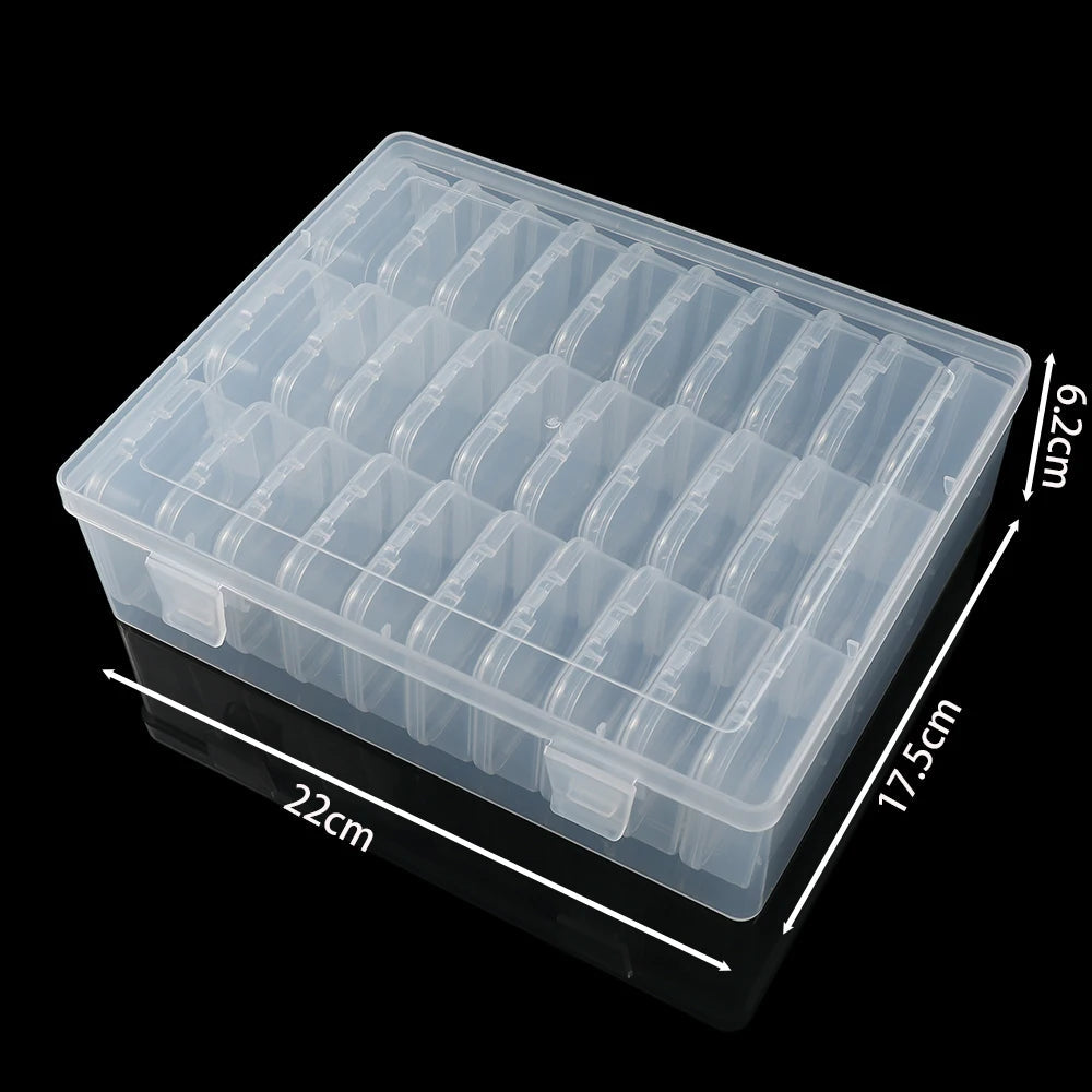 Bead Organizer Box 12/24/30Pcs Small Clear Plastic Bead Storage Containers with Hinged Lid for Storage Crafts Jewelry Organizer Purest Peak