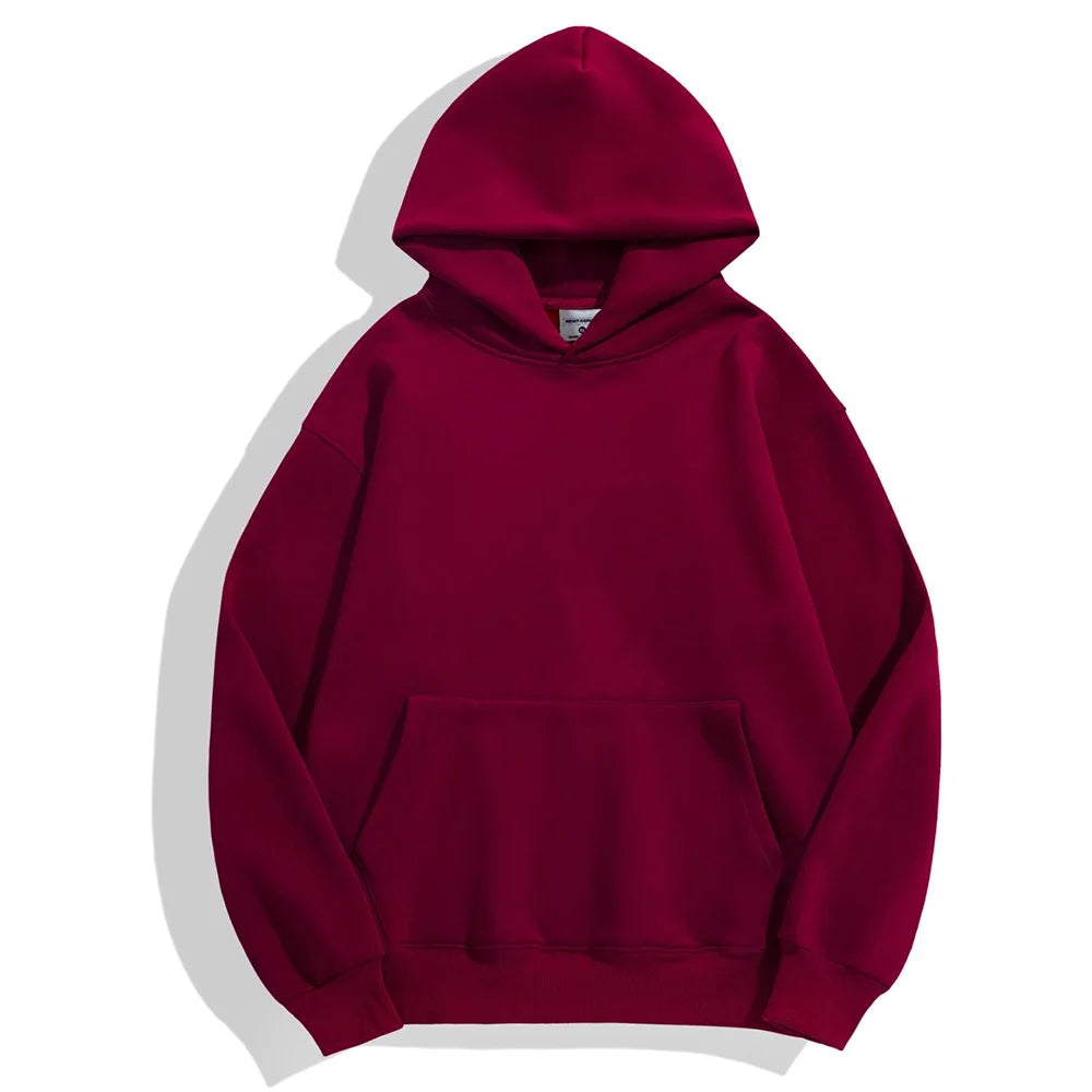 16.9oz 480gsm Heavy Weight Cotton Plus Velvet Hooded Sweater Men Thickened Tight Polar Fleece Pullover Hoodie Women Sweatshirt Econic Blanks