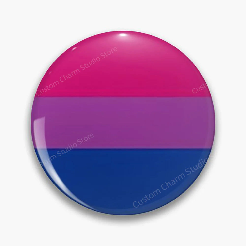LGBT Rainbow Flag Button Pins Gay Lesbian Bisexual Trans Pansexual Symbol Tinplate Brooches Lapel Badges Backpack Jewelry 44mm Quick Pick Grocers
