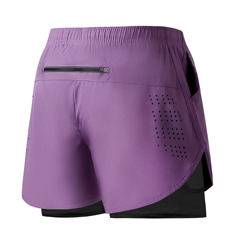 Men's Running Shorts Quick-drying Fitness Black Double Layer Shorts Men New Sport Workout Training Bodybuilding Short Pants Econic Blanks
