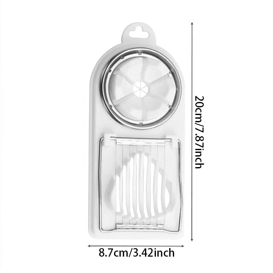 2-in-1 Multi-Function Egg Slicer Preserved Egg Fruit Cutter Modern Kitchen Gadget Tool Durable Metal Plastic Easy Slice Econic Blanks