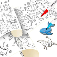90cm Animal Canvas Children's Drawing Roll DIY Coloring Paper Roll Color Filling Graffiti Paper-cut Painting Educational School Quick Pick Grocers