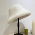 Fluffy Fur Fisherman Hat For Women Winter Plush Ear Protection Cap Windproof Warm Female Panama Caps Solid Fashion Bucket Hat Purest Peak