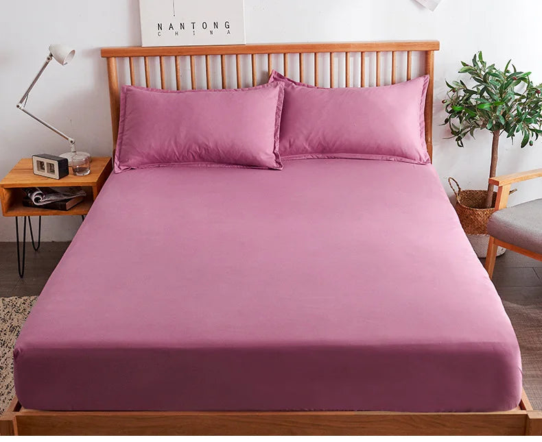 Cotton Fitted Sheet with Elastic Bands Non Slip Adjustable Mattress Covers for Single Double King Queen Bed,140/160/200cm Quick Pick Grocers