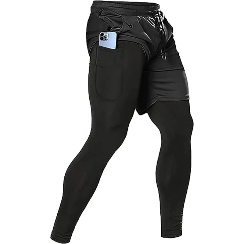 Men's Sport Pants 2 in1 Training Athletic Tracksuits Sportswear Workout Male Jogging Trousers Gym Fitness Running Pants Men Econic Blanks