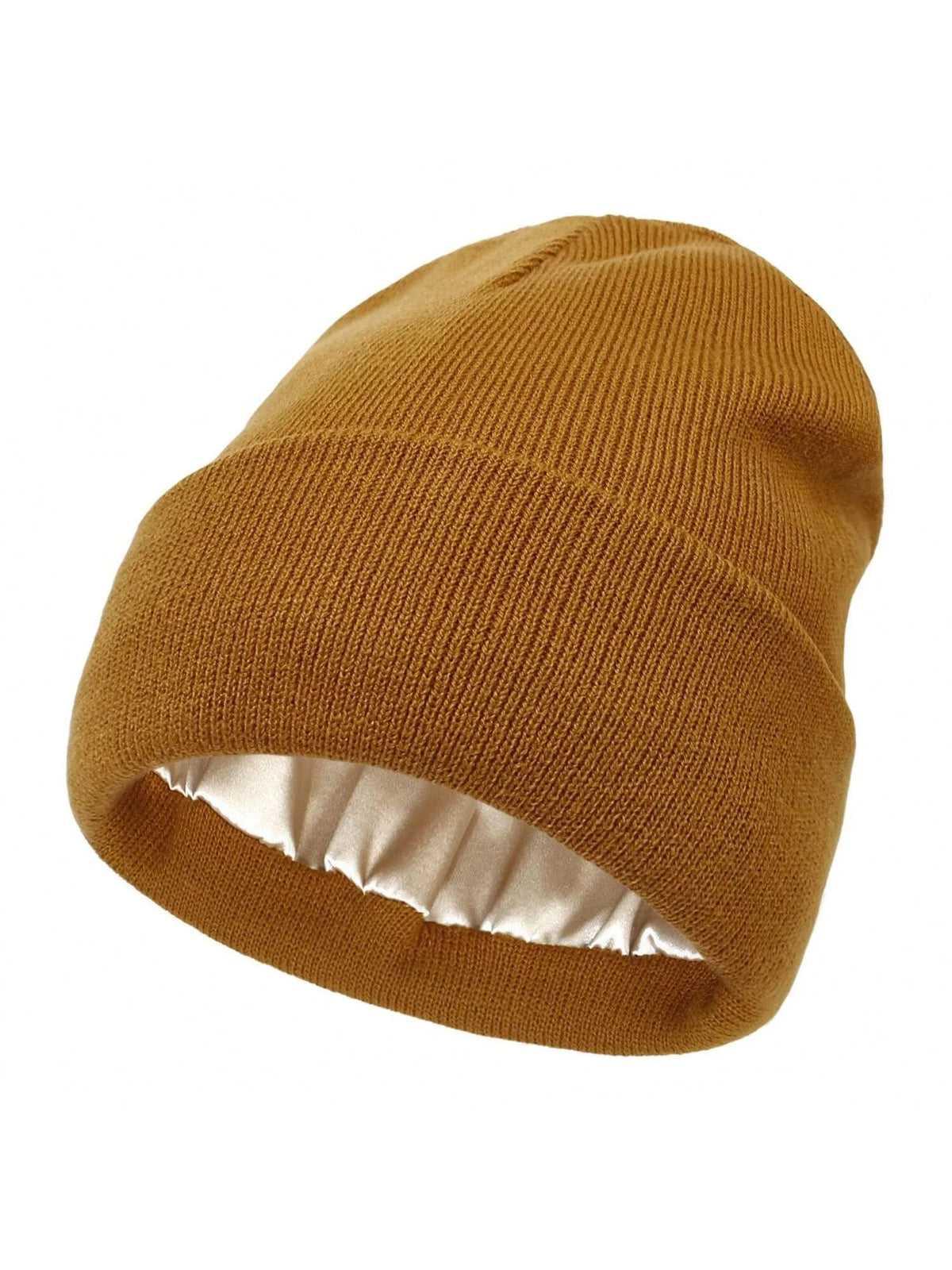 Unisex Satin Lined Beanie Hat For Women Winter Silk Lining Slouchy Warm Cuffed Skullies 2Layer Hair Cover Sleep Cap Quick Pick Grocers