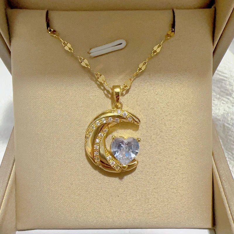 Elegant Style Heart shaped Pendant Necklace Hollow Design Mother's Day Gift Party Suitable for Best Friends Without Box Quick Pick Grocers
