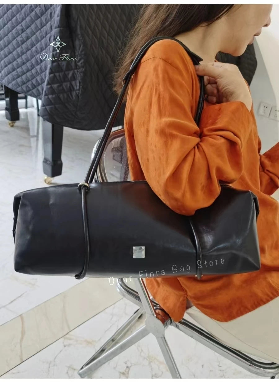 Y2K Women's Bag Large Capacity Boston Pillow Handbag Spicy Girl Fashion Motorcycle Shoulder Bags Vintage Large Capacity Tote Bag Quick Pick Grocers