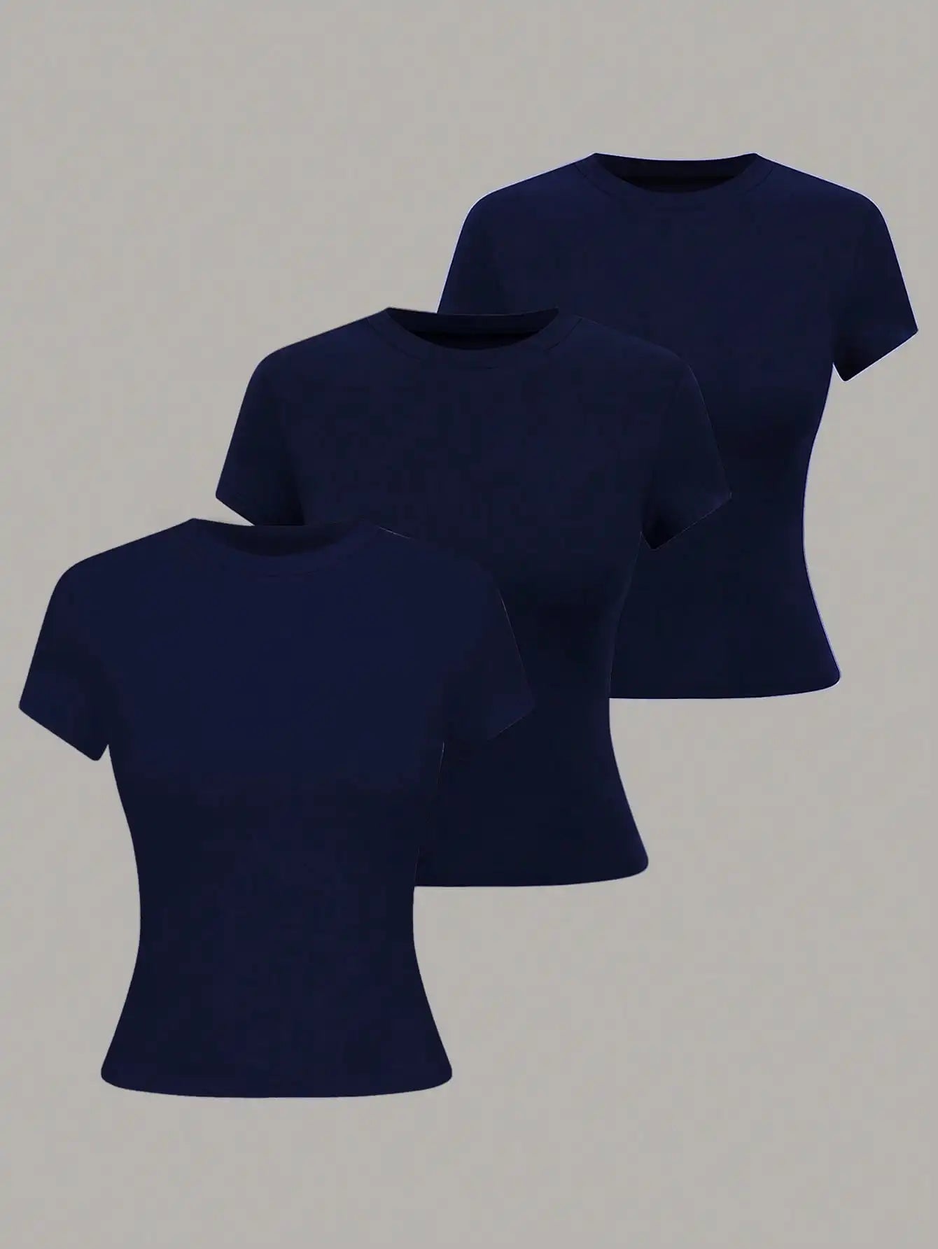 Women's Solid Color Short Sleeve T-Shirt, Minimalist Basic Top for Summer Quick Pick Grocers