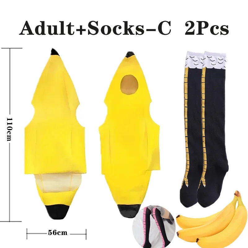 Child/Adult Banana Cosplay Halloween Christmas  Costumes Performance Costume Fruit Banana Costume Performance  Costume Quick Pick Grocers