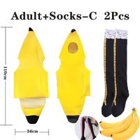 Child/Adult Banana Cosplay Halloween Christmas  Costumes Performance Costume Fruit Banana Costume Performance  Costume Quick Pick Grocers