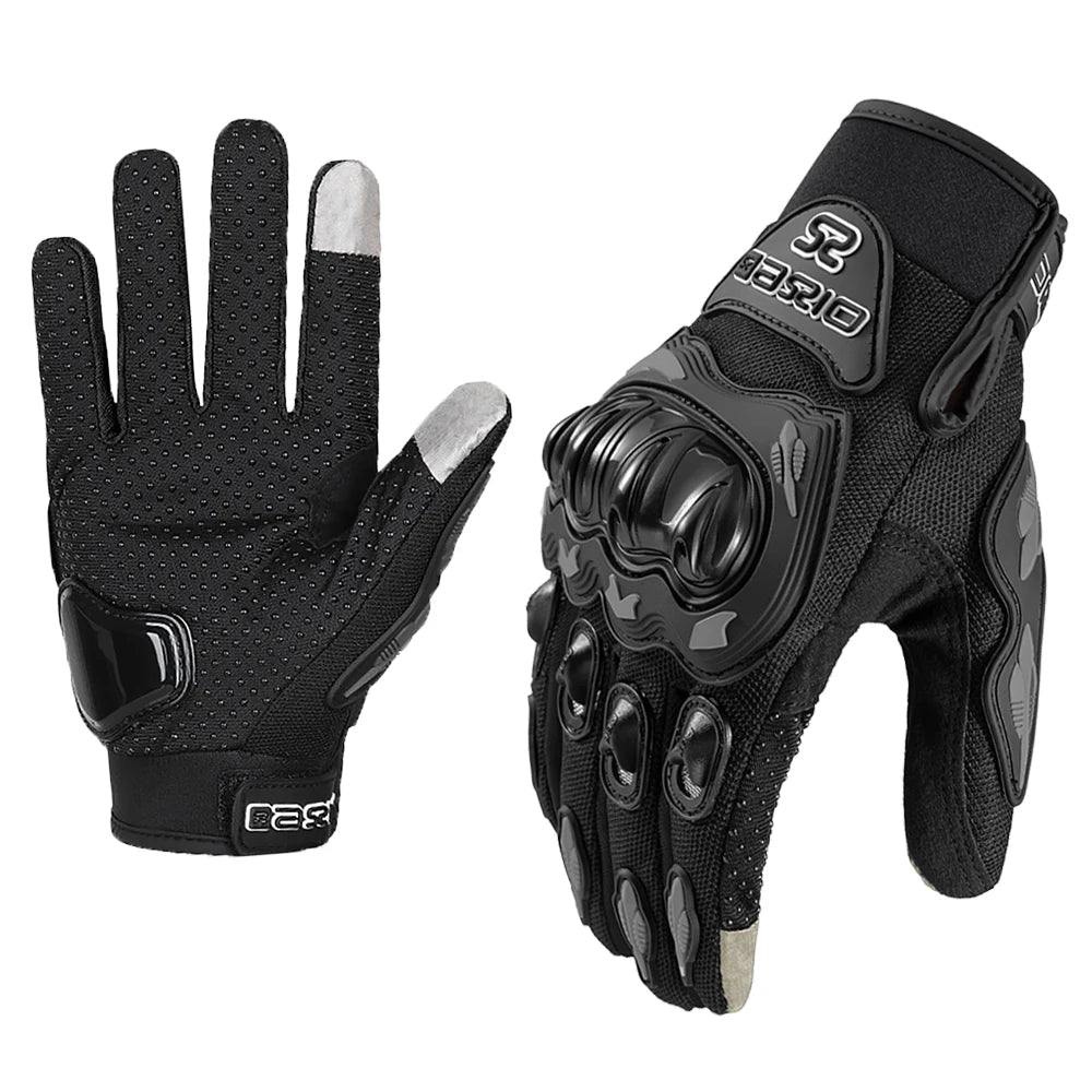 Summer Breathable Full Finger Motorcycle Gloves Non-slip Wear-resistant Motocross Racing Gloves Touch Screen Moto Biker Gloves Quick Pick Grocers