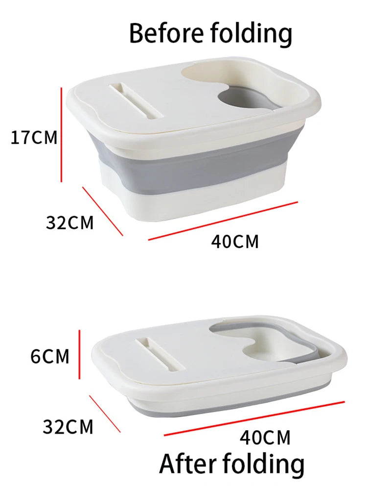 Foldable Footbath Massage Bucket Soaking Bucket Folding Basin Spa Foot Bath Bucket Household Sauna Bathtub Pedicure Bath Bathtub Quick Pick Grocers