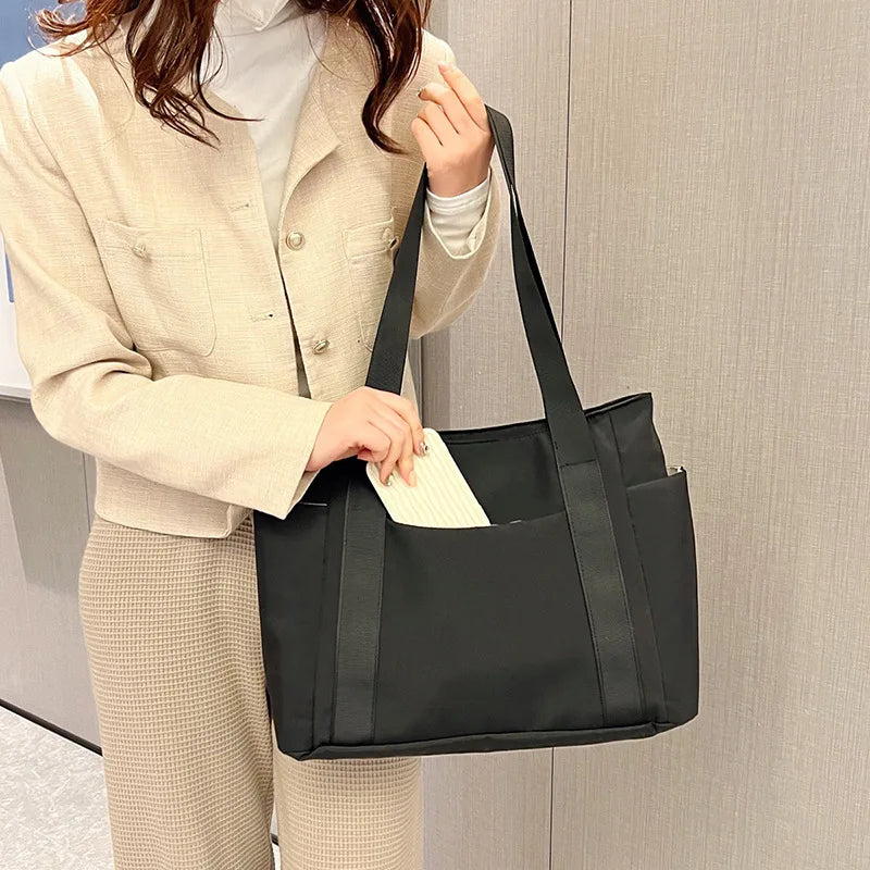 2024 New Handbags Casual Shopping Bags for Women Soft Canvas Big Capacity Tote Bag Messenger Big Mummy Shoulder Bag Ladies Quick Pick Grocers