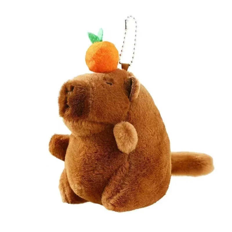 1-20PCS Plush Persimmon Wagging Tail Capybara Key Pendant Cute Plush Keychain Plush Doll Toy Schoolbag Pendant Gift Pendant Econic Blanks