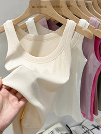 zjaiss Women Solid Round Neck Ribbed Tank Top Camisole Women 2026 Summer Basic Elastic Tank Top O Neck Solid Tank Top Quick Pick Grocers