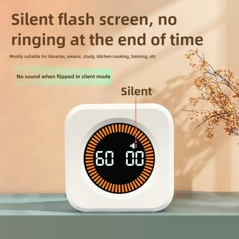 Productivity Timer Cube Timer Gravity Sensor LED Display 4Preset Productivity Time Kid Time Management Kitchen Tools Accessories Quick Pick Grocers
