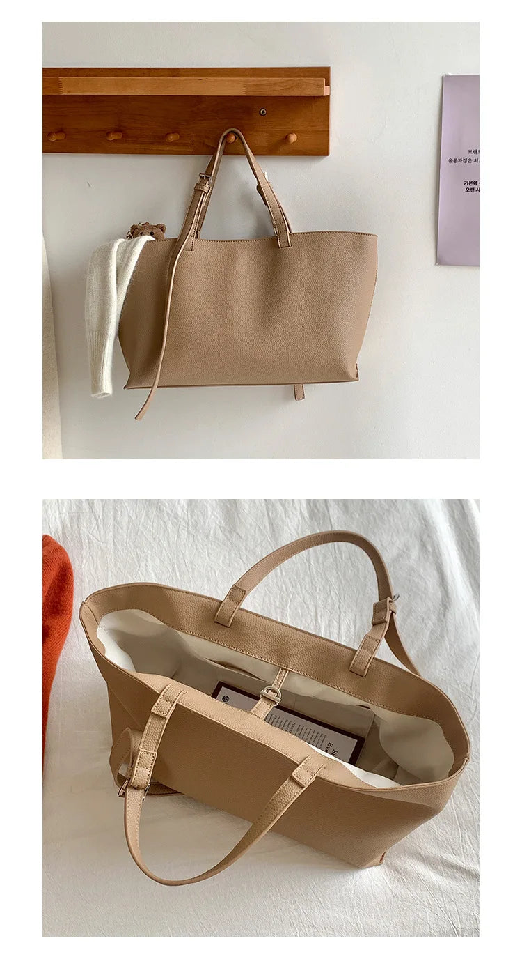 Casual Soft Tote Women Bag PU Leather Shoulder Bags for Women 2026 NEW High Quality Handbags and Purses Large Shopper Purses Quick Pick Grocers