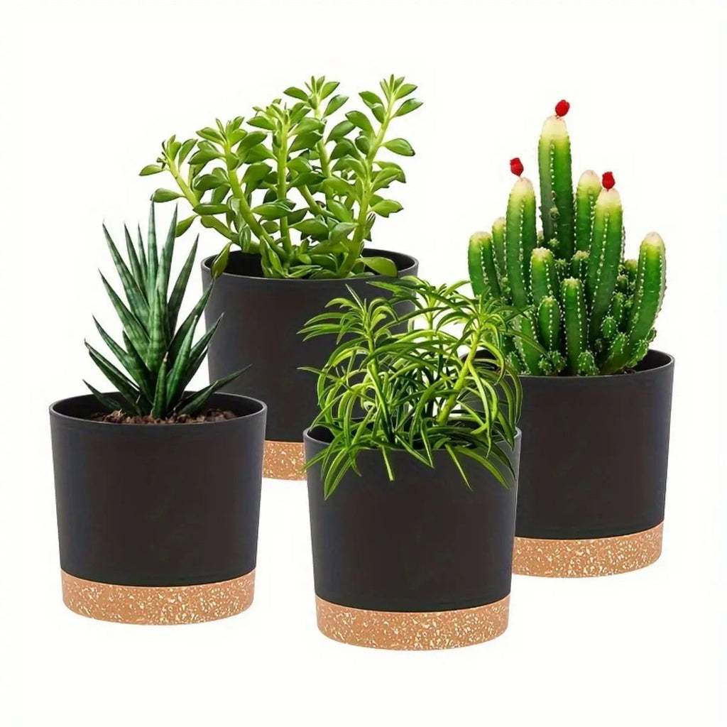 4pcs Flowerpot 5inch Removable Bottom Round Flower Pot Detachable Bottom Flower Pot Home Supplies Breathable Flower Pot Quick Pick Grocers