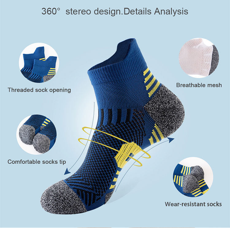 6/5/3 Pairs Men's Athletic Socks Sports Breathable Outdoor Running Compression Socks Cotton Training Long Black Stretch Socks Quick Pick Grocers