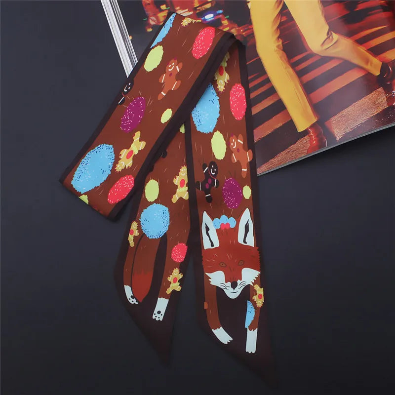 17 Colors Animal Print 2024 New Bag Skinny Silk Scarf For Women Luxury Brand Foulard Women Tie Fashion Head Scarves For Ladies Quick Pick Grocers