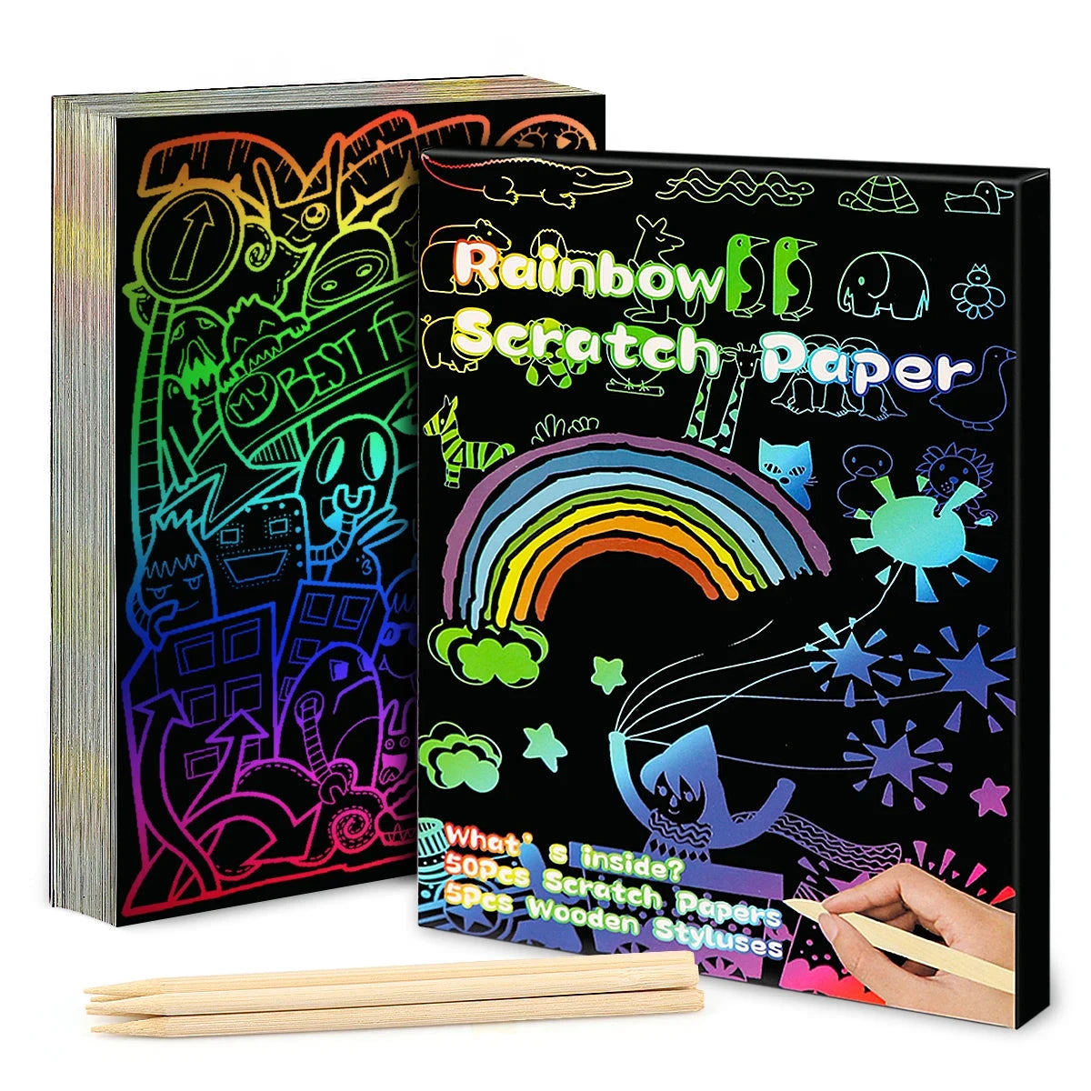 Dazzling Scratch Painting Parent Child Interactive Toys Note Cards Handmade Painting Econic Blanks