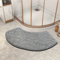 Curved bathroom mat thickened shower room absorbent door mat toilet bathroom non-slip mat dirt-resistant entrance mat Quick Pick Grocers