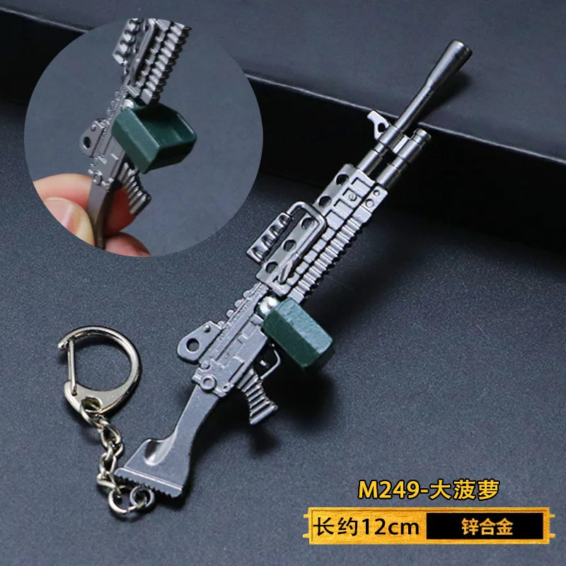1pc Toy Gun Keychain, Alloy Toy Gun Model Pendant Car Key Chain Car Key Ring Gift For Men Boys Quick Pick Grocers