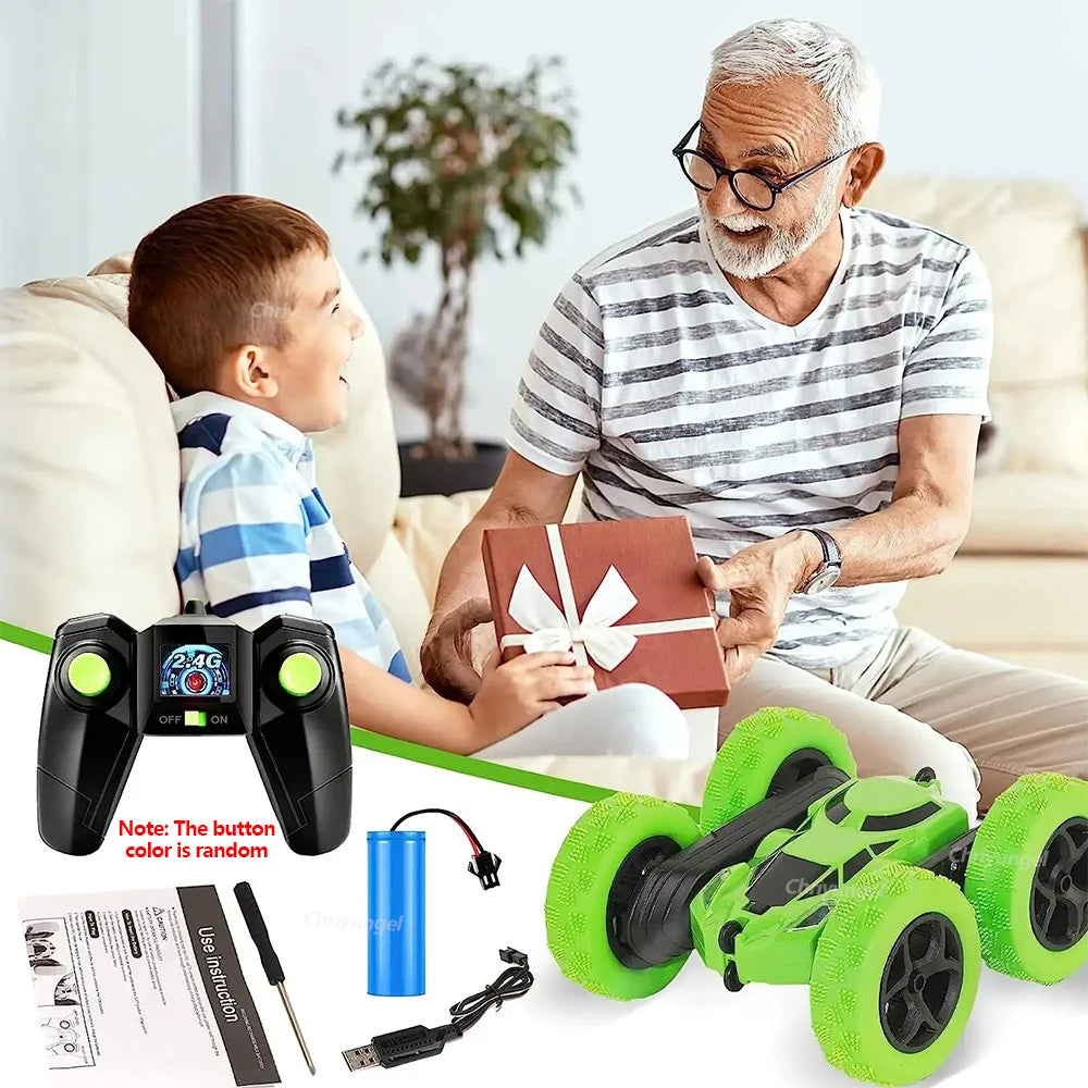 Rc Stunt Car Kids Double Sided Flip Remote Control Cars 2.4G High Speed 360° Rotation Drift Auto Toys Gifts for Boy Girl Econic Blanks