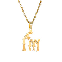 Girls Boy Children Stainless Steel Family Necklaces Mama Pendants Necklace Birthday Gifts For Women Jewelry Mother's Day Jewelry Quick Pick Grocers