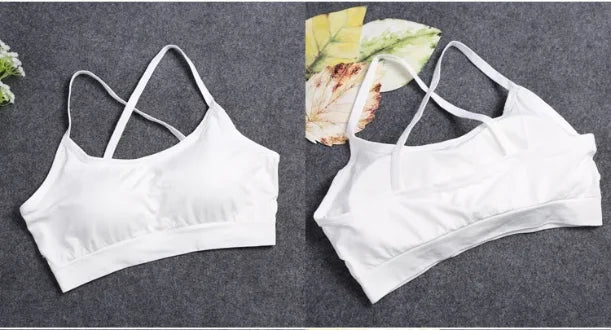 Sports Underwear Women Yoga Fitness Seamless Crop Top Wide Letter Straps Comfortable Workout Activewear Back Without Underwire I Quick Pick Grocers
