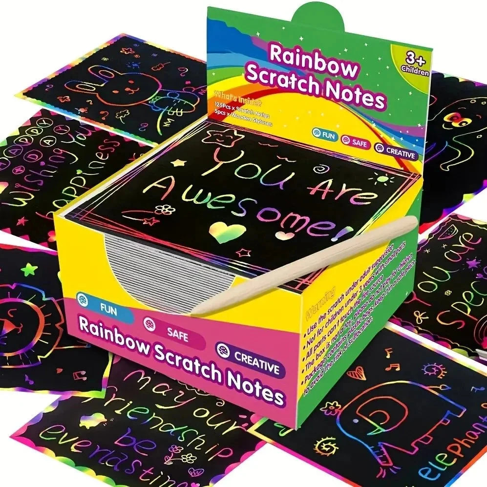 Dazzling Scratch Painting Parent Child Interactive Toys Note Cards Handmade Painting Econic Blanks