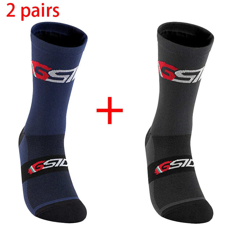 2pairs 2023 New Cycling Socks Bike Nurse Compression Road Bike Running Mtb Knee-high White Sports Funny Brand Black Quick Pick Grocers