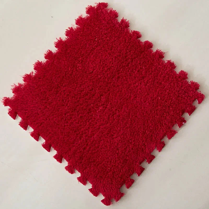 30*30CM Soft Plush Children Kids Rug Play Mat Puzzle Carpet Warm Playmat Interlocking Exercise Tiles Floor Carpet Decoration Mat Quick Pick Grocers