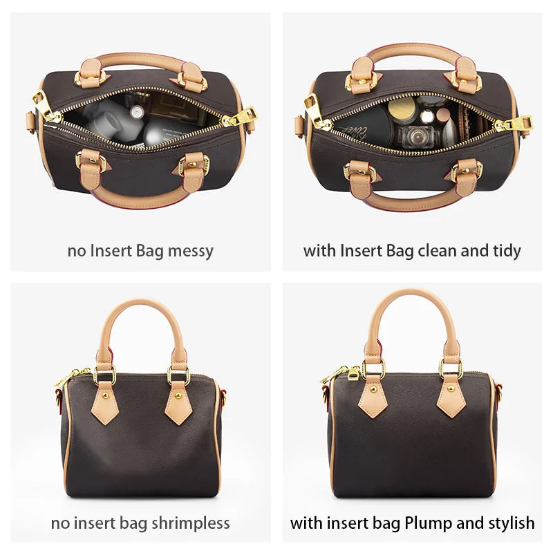 WUTA Felt Insert Bag Organizer For LV Speedy 20 25 30 35 Flap Handbag Inner Bag Makeup Travel Purse Storage Tote Bag Accessories Quick Pick Grocers