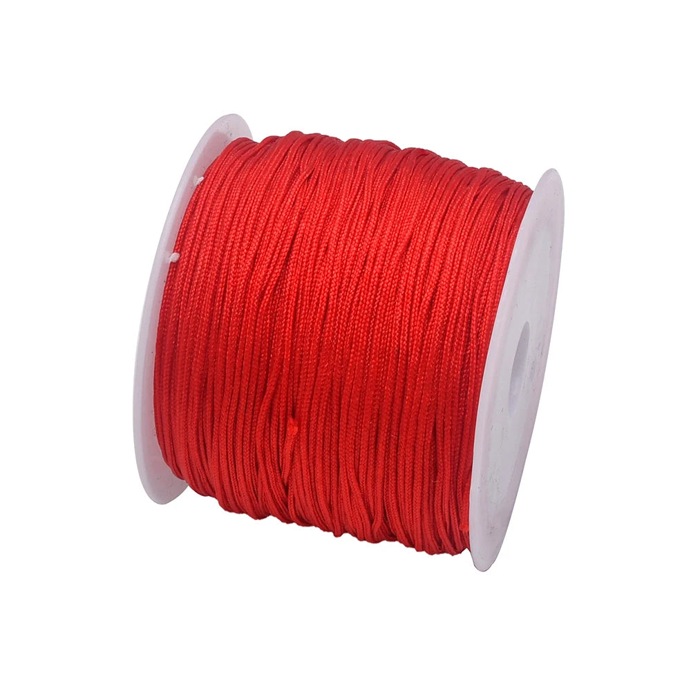 50Yds 0.8mm Crafts Nylon Cord For Jewelry Making Beading Braided Nylon Satin String for Bracelets Rattail Trim Chinese Knot Econic Blanks