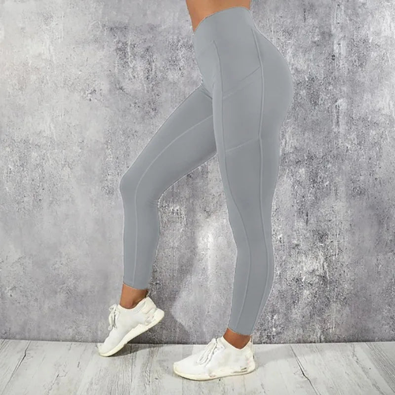 Yoga Fitness Women Leggings High Waist Tights with Pocket Gym Workout Running Stretchy Sexy Butt Liftting Casual Skinny Pants Quick Pick Grocers