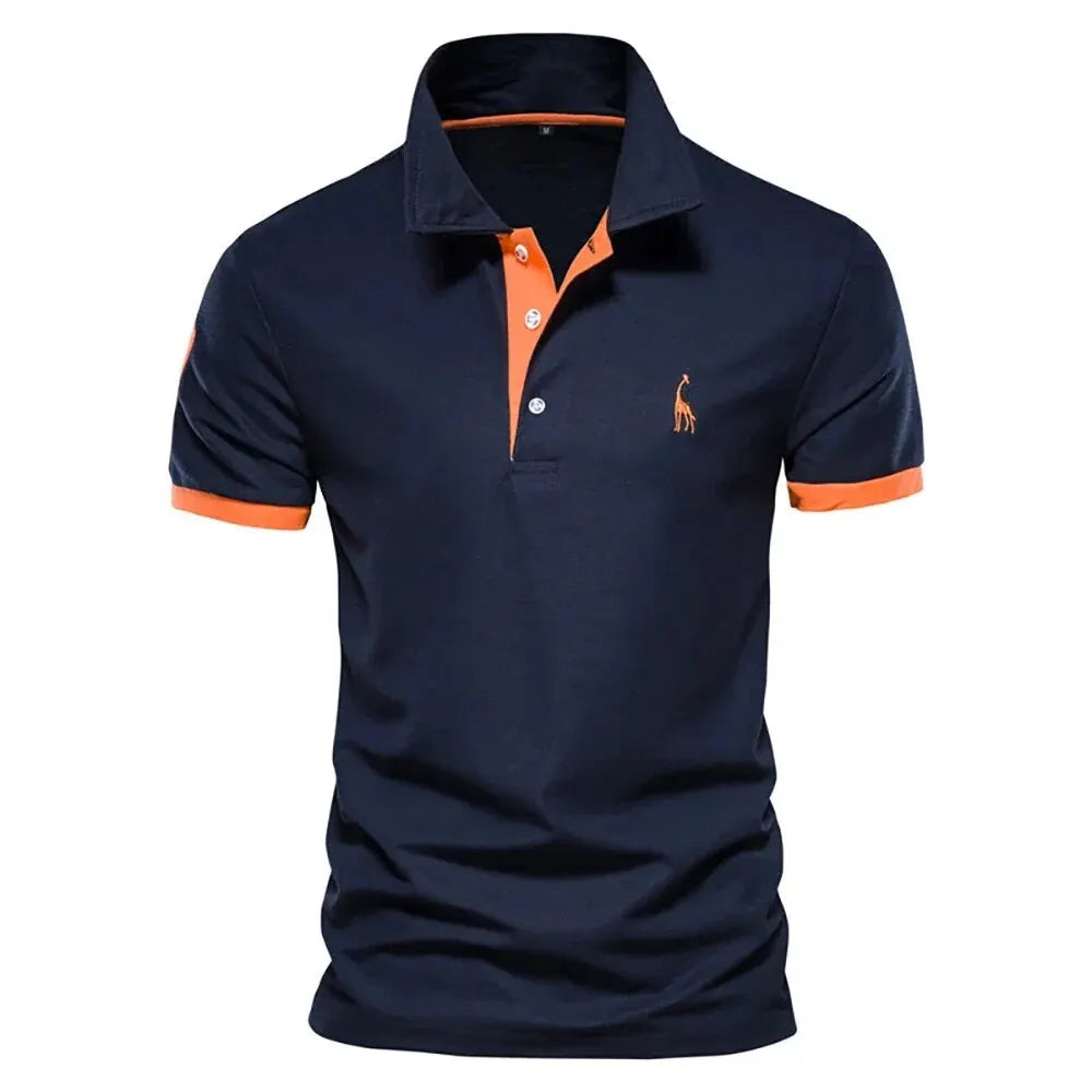 Dropshipping Polo Giraffe Shirt Men Quality Embroidery Summer Short Sleeve Polo Casual Business Social Mens Polos BR Size Quick Pick Grocers