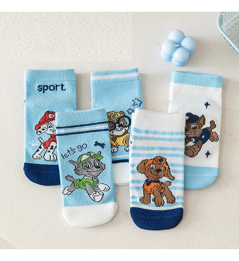 5 Pairs Paw Patrol Kids Socks Cotton Boys Cute Cartoon Socks for Children Baby Casual Socks Spring and Summer Boys Socks Quick Pick Grocers
