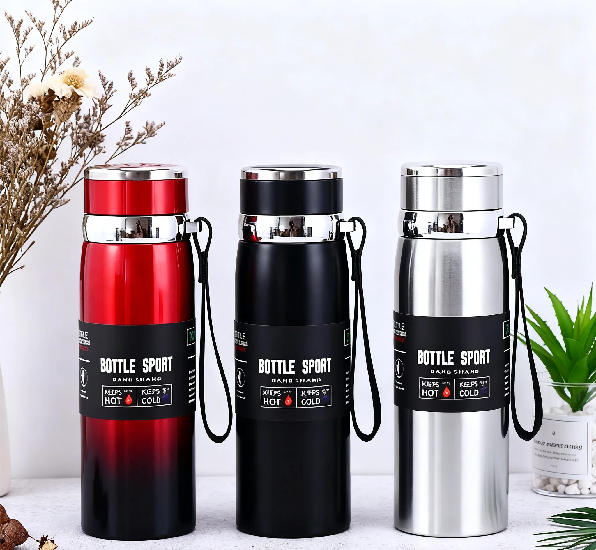 1L Thermal Water Bottle Keep Cold and Hot Water Bottle Thermos for Water Tea Coffee Vacuum Flasks Stainless Steel Thermos Bottle Quick Pick Grocers