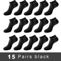 5/10/15 Pairs Men's Bamboo Fiber Socks Short High Quality New Casual Breatheable Anti-Bacterial Man Ankle Socks Men Size 38-45 Quick Pick Grocers