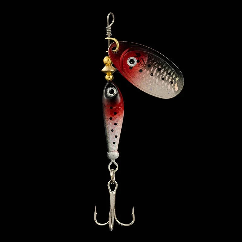 Rotating Metal Spinner Fishing Lures 9.1g 7cm Rotating Sequin Artificial Hard Baits Crap Bass Pike Treble Hook Fishing Tackle Econic Blanks