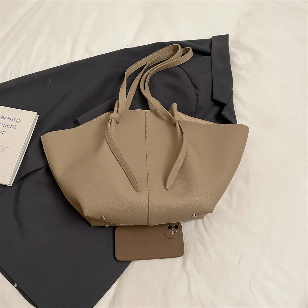 Branded Designer Shoulder Tote Bags For Women Soft PU Leather 2-IN-1 Big Capacity Shopper Tote Set 2025 Luxury Designer Handbags Quick Pick Grocers