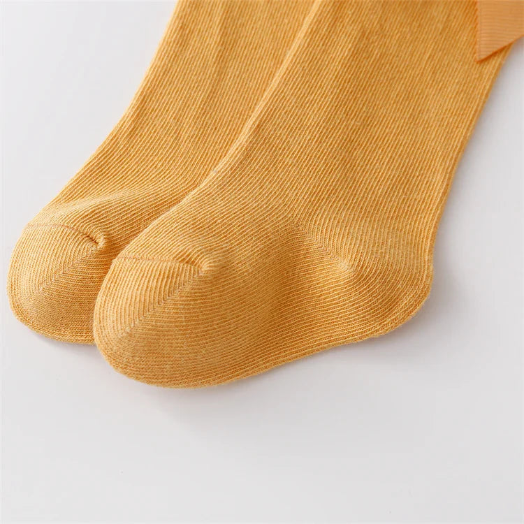 Lawadka Cotton Baby Girls Socks With Bows Knee High Children Princess Socks For Girls Toddler Kids Long Sock Autumn 0-7Years Old Quick Pick Grocers
