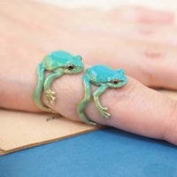 Exquisite Green Enamel Frog Open Ring For Women Cute Animal Lovely Party Adjustable Finger Jewelry Men Accessories Gifts N856 Quick Pick Grocers