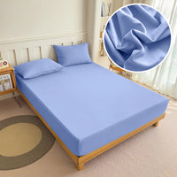 High Quality Fabric Fitted Sheet With Elastic Band Solid Color Mattress Sheet for King Queen Bed 150x200 180x200 200x220cm 1PC Quick Pick Grocers
