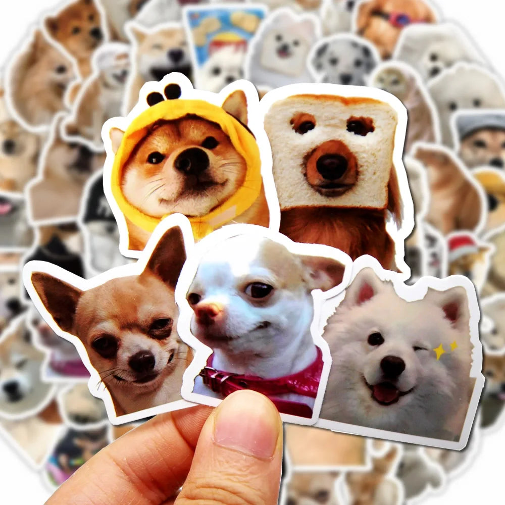 10/50/100pcs Funny Dog Stickers Cartoon Cute Decals Toy Stationery Guitar Phone Bicycle Laptop Luggage Car Graffiti Kids Sticker Quick Pick Grocers