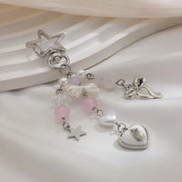 Y2K Fashion Flower Star Love Bow Strawberry Pendant Acrylic Keychain Student Women's Bag Backpack Pants Chain Accessories Econic Blanks